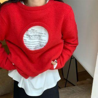 Long-sleeve T-shirt /cutout Knit Top