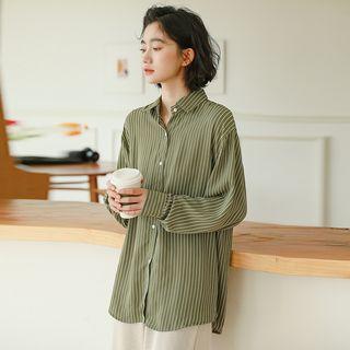 Striped Shirt Avocado Green - One Size