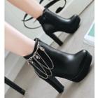 Embellished Chunky-heel Ankle Boots