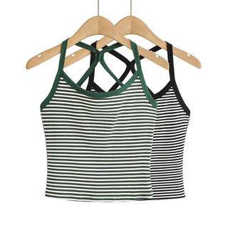 Cross Strap Striped Camisole Top