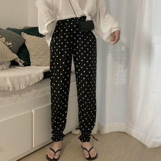 Dotted Harem Pants Dotted - Black - One Size