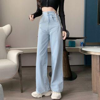 Chain Strap Wide-leg Jeans
