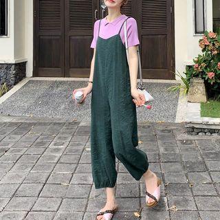 Spaghetti Strap Plain Jumper Pants