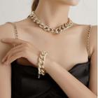 Alloy Chunky Chain Necklace / Bracelet Gold - One Size