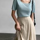 Basic Square-neck Knit Top