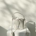 Letter-patch Pleather Bucket Bag