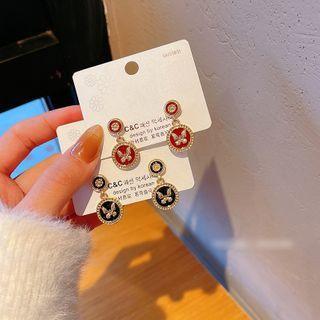 Butterfly Disc Drop Sterling Silver Ear Stud