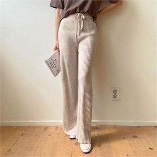 Drawcord Rib Knit Culottes
