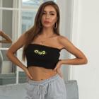 Flower Embroidery Tube Top