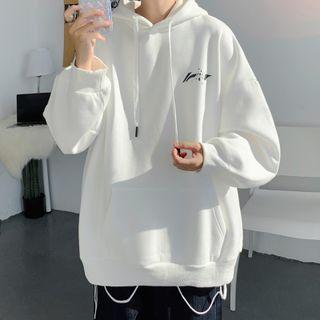 Long-sleeve Drawstring Printed Hoodie