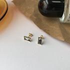 Rhinestone Sterling Silver Earring E306 - 1 Pair - Gold - One Size
