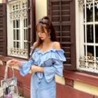 Cold-shoulder Frill-trim Top