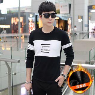 Fleece Lined Lettering Long-sleeve T-shirt