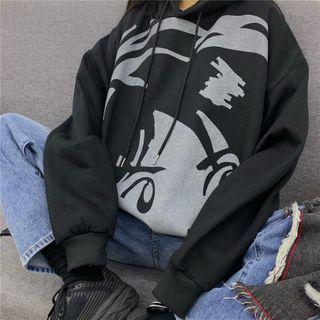 Cartoon Print Hooded Sweater