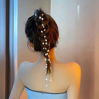 Faux Pearl Fringed Hair Clip 1 Piece - 98silver - Hair Clip - White - One Size