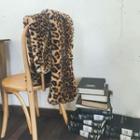 Leopard Long Faux-fur Scarf