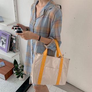 Contrast-handle Canvas Tote Bag