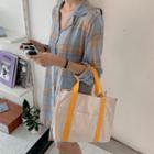 Contrast-handle Canvas Tote Bag