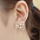 Alloy Faux Pearl Flower Earring