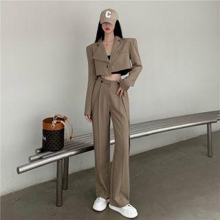 Cropped Blazer / Straight Leg Dress Pants