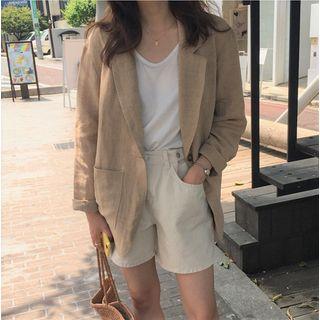 Plain Blazer Light Brown - One Size
