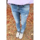 Cut-off Detailed Skinny Jeans