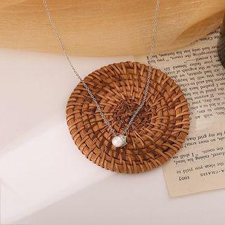 Pearl Pendant Gold Blue - One Size