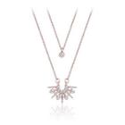 925 Sterling Silver Plated Rose Gold Sun Necklace With Austrian Element Crystal Rose Gold - One Size