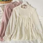 Ruffle-trim Loose-fit Sheer Chiffon Top