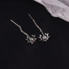 Rhinestone Drop Earring With Gift Box - 1 Pair - Silver - One Size
