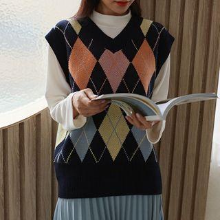 Multicolor Argyle Sweater Vest