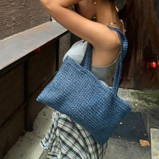 Colored Rattan Shopper Bag