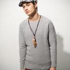 Raglan-sleeve Cable-knit Sweater