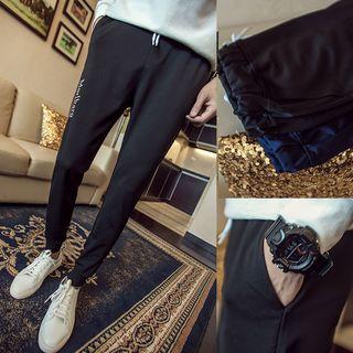 Lettering Drawstring Jogger Pants