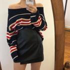 Striped Knit Top Yellow - One Size