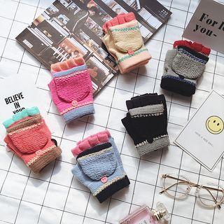 Color Block Knit Mittens