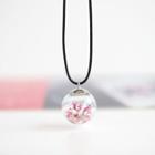 Flower Crystal Ball Necklace