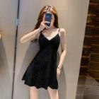 Glitter Spaghetti Strap A-line Dress
