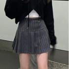 Plain Cross Cropped Hoodie Hoodie - Black & White - One Size