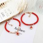 Stainless Steel Pig Red Cord Bracelet
