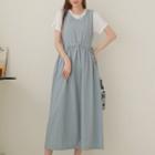 Round-neck Tie-side Maxi Overall Dress
