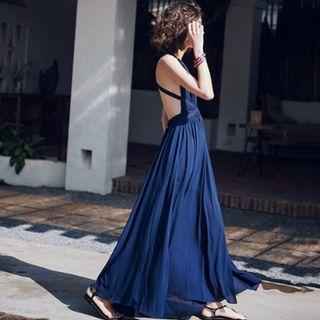 Open Back V-neck Sleeveless Sundress