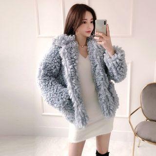 Collared Fuax-fur Jacket