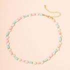 Bead Bracelet X603 - Pink & Mint Green - One Size