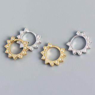 Rhinestone Gear Hoop Earring
