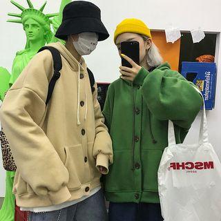 Couple Matching Hooded Buttoned Jacket