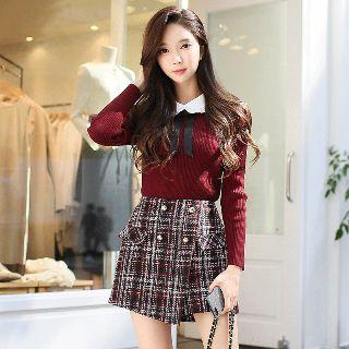Double-breasted Tweed Shorts