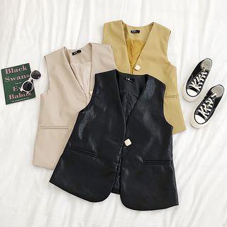 Plain Leather Vest