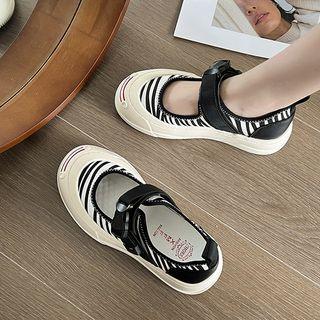 Buckled Canvas Mary Jane Shoes