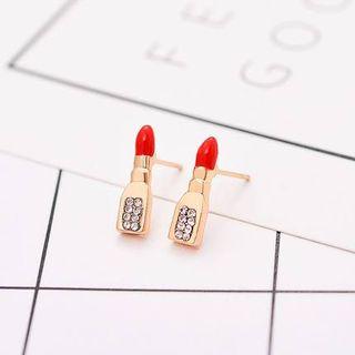 Lipstick Rhinestone Earrings